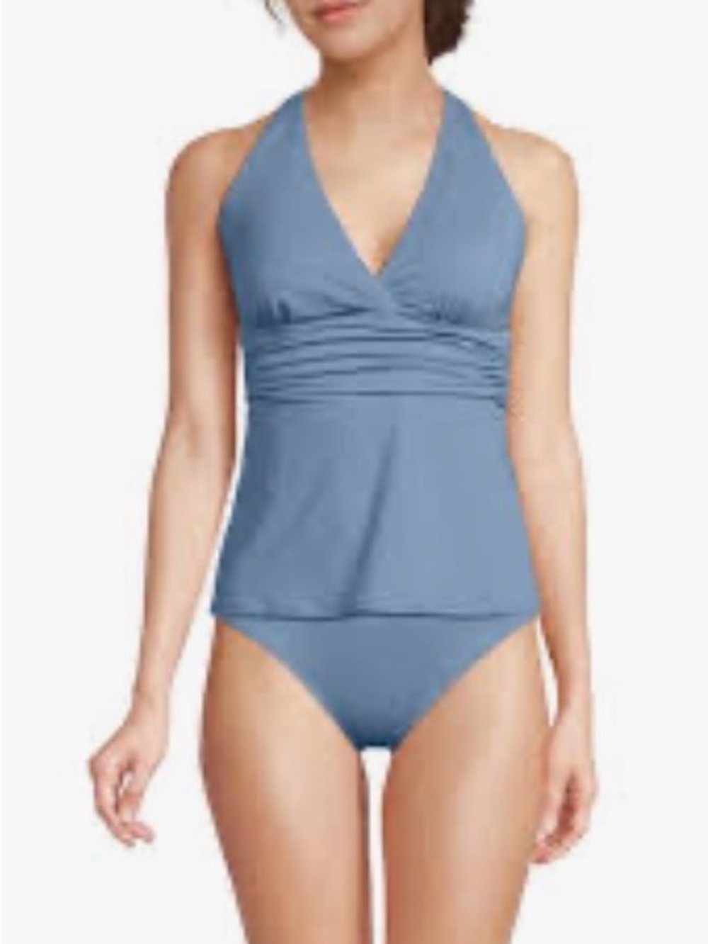 Lands End NWT Light Blue V-Neck Tankini Top